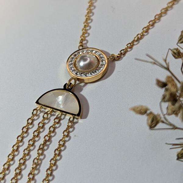 Golden Blossom Cascade Necklace - Image 3