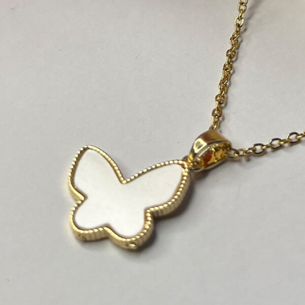 Golden Butterfly White Pendent - Image 4