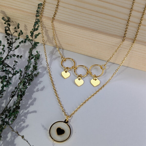 Golden Heart Harmony 2Layer  Necklace - Image 3