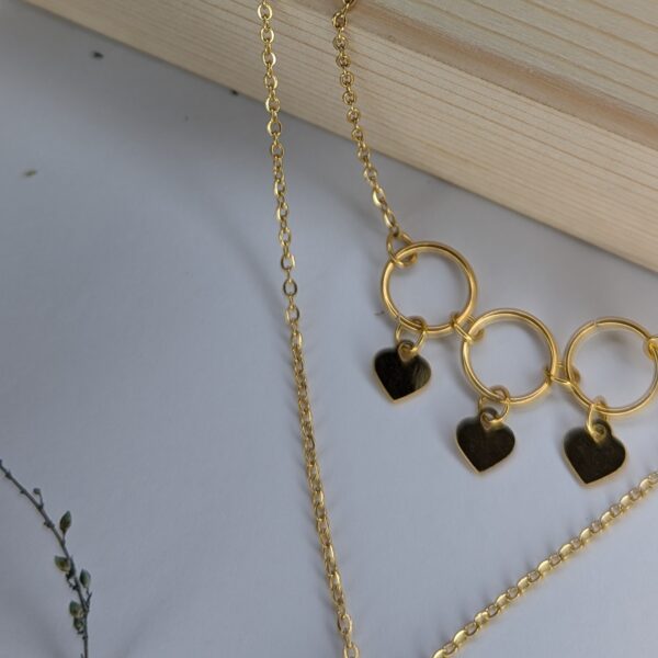 Golden Heart Harmony 2Layer  Necklace - Image 2