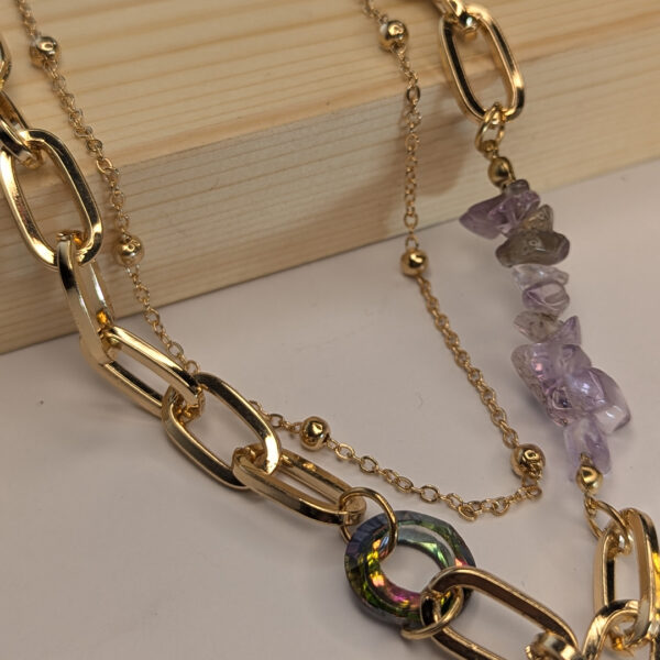 Amethyst Elegance 2Layered  Necklace - Image 4