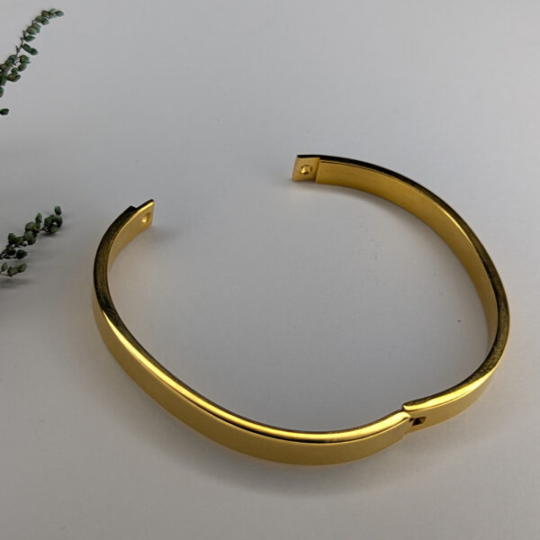 Golden Crescent Cuff  Bracelet Bangle - Image 2