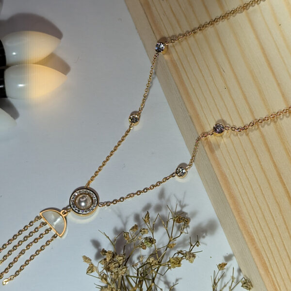 Golden Blossom Cascade Necklace - Image 2