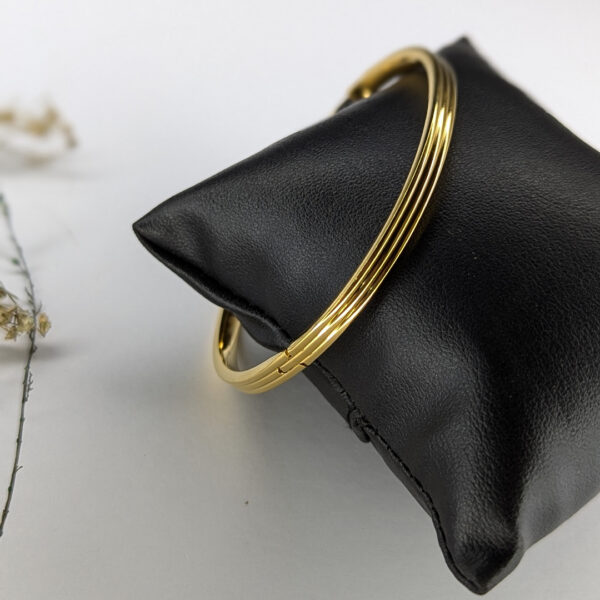 Golden Plain Harmony Bangle Bracelet - Image 4