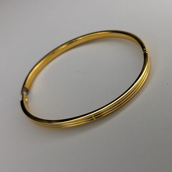 Golden Plain Harmony Bangle Bracelet - Image 3