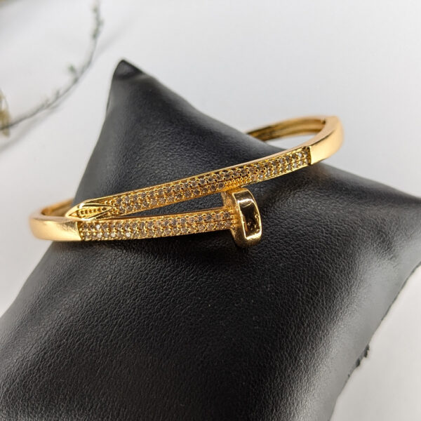Golden Elegance Nail  Bangle Bracelet - Image 4