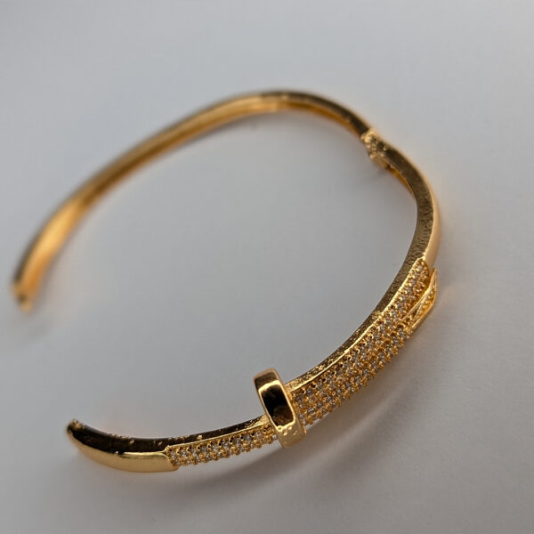 Golden Elegance Nail  Bangle Bracelet - Image 3
