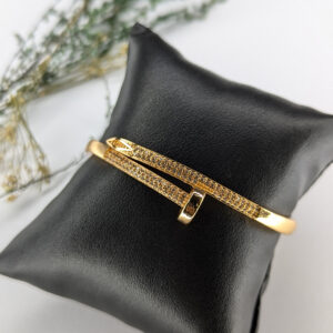 Golden Elegance Nail  Bangle Bracelet