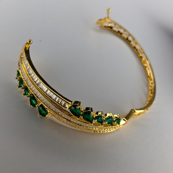 Golden Emerald Cascade  Bangle Bracelet - Image 4