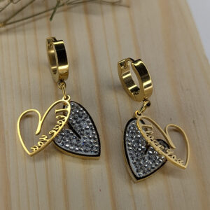 Golden Heartbeat Sparkle Earrings