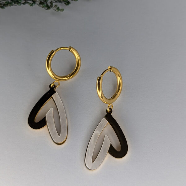 Golden Heartbeat Drops Earrings - Image 3
