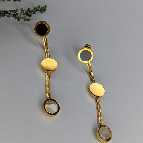 Golden Trio Harmony Earrings - Image 2