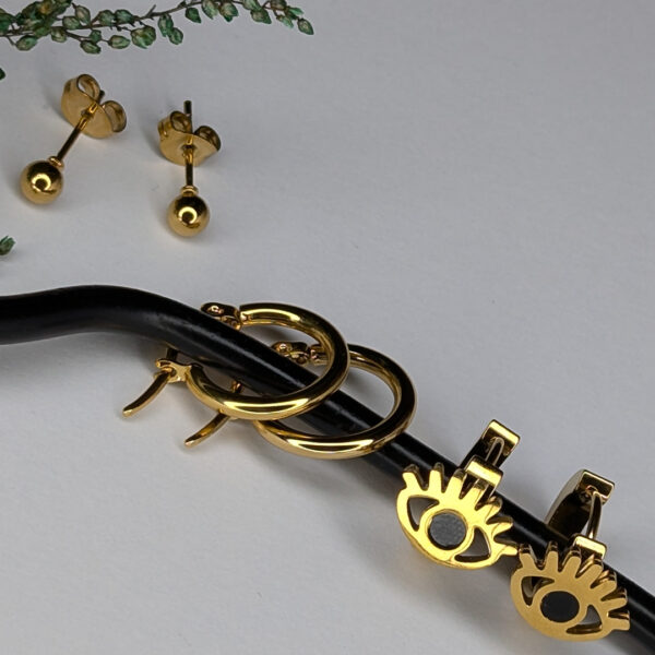 Pack of 3 Golden Gaze Earrings - Image 2