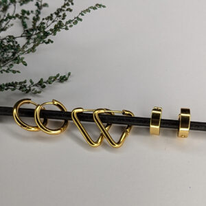 Pack of 3 Golden Geometric Harmony Earrings