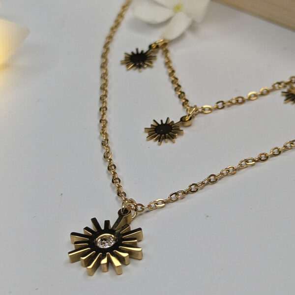 Golden Aura 2 Layered  Necklace - Image 4