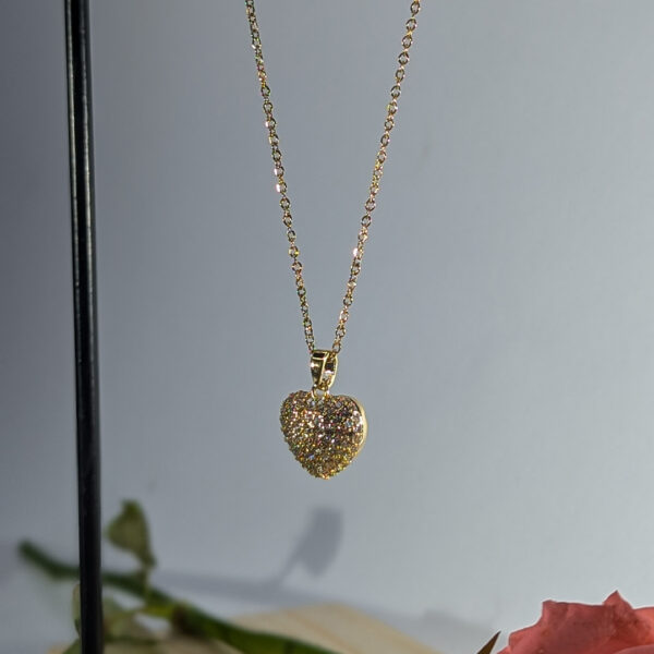 Golden Radiant Heart of Elegance Pendent - Image 3