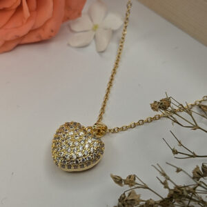 Golden Radiant Heart of Elegance Pendent