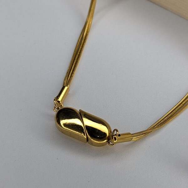 Golden Magnetic Heart and Capsule(adjustable) Necklace - Image 3