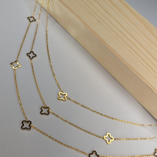 Golden Whisper 3 Layered Necklace - Image 4