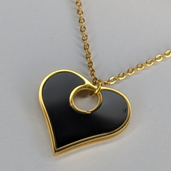 Golden Heart Muse Black Pendent - Image 4