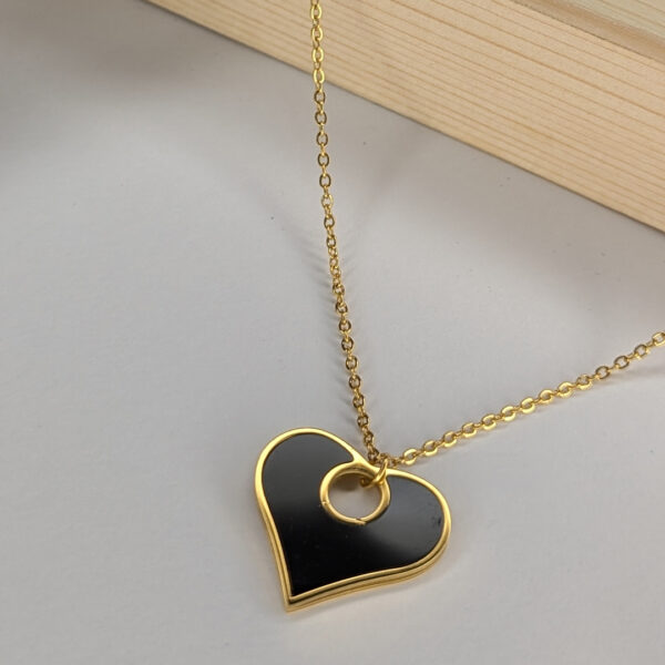 Golden Heart Muse Black Pendent - Image 3