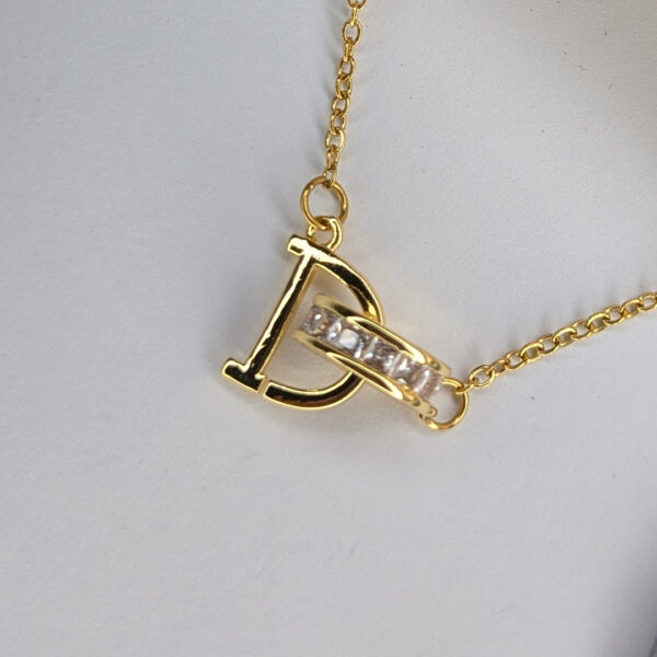 Golden Initial Harmony 'D' Alphabet Pendent - Image 3