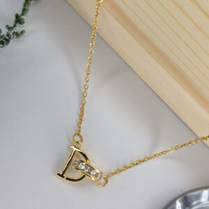Golden Initial Harmony 'D' Alphabet Pendent
