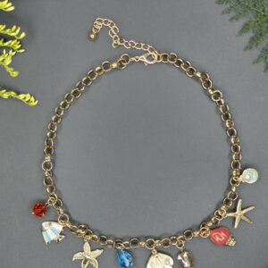 Golden Ocean Charm Necklace