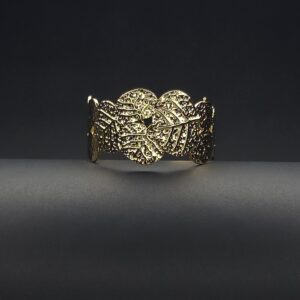 Chunk Leaf Open Cuff Bangle