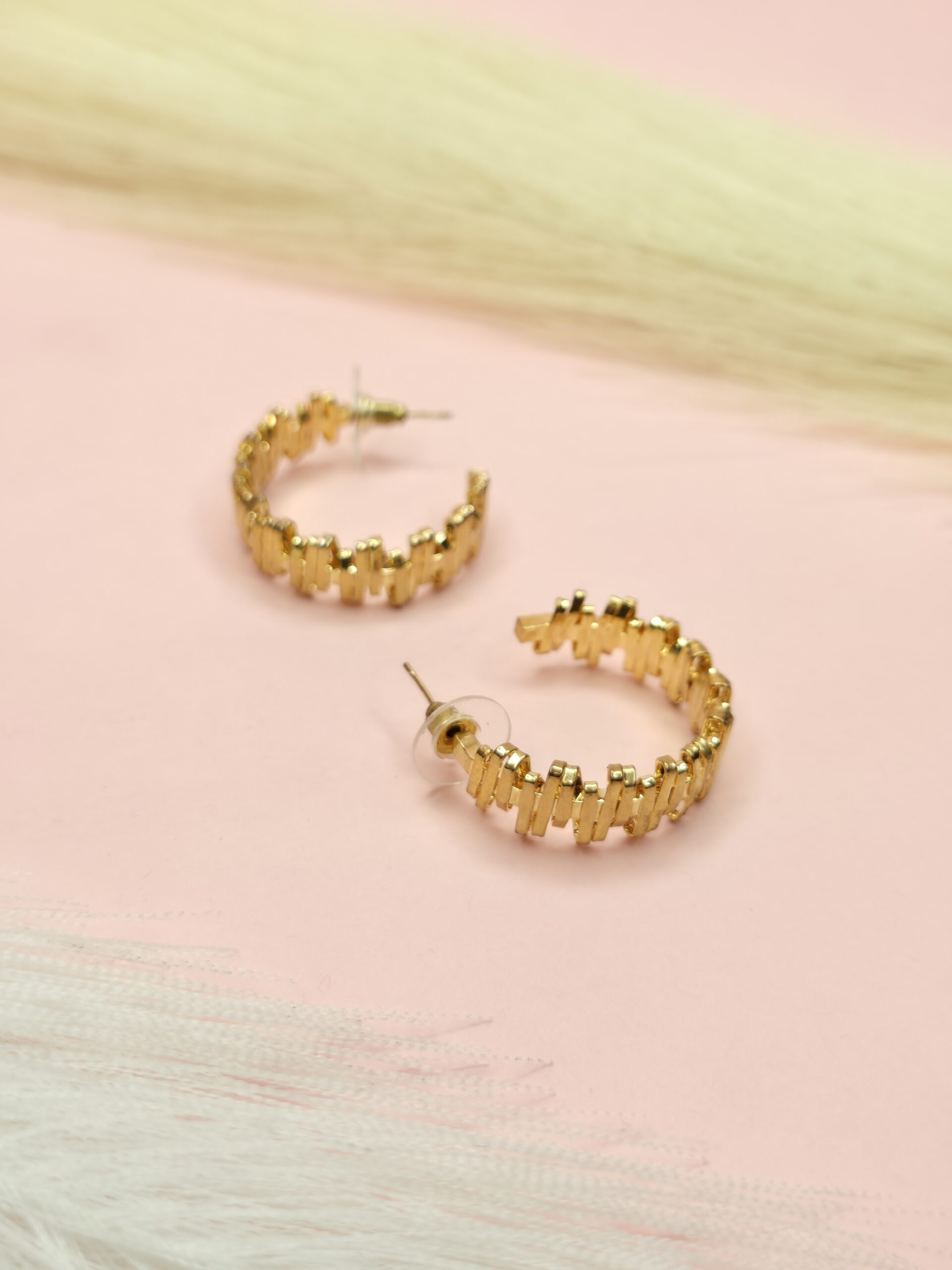 Goldlink Hoop Earring stylish gold chain link hoop earrings