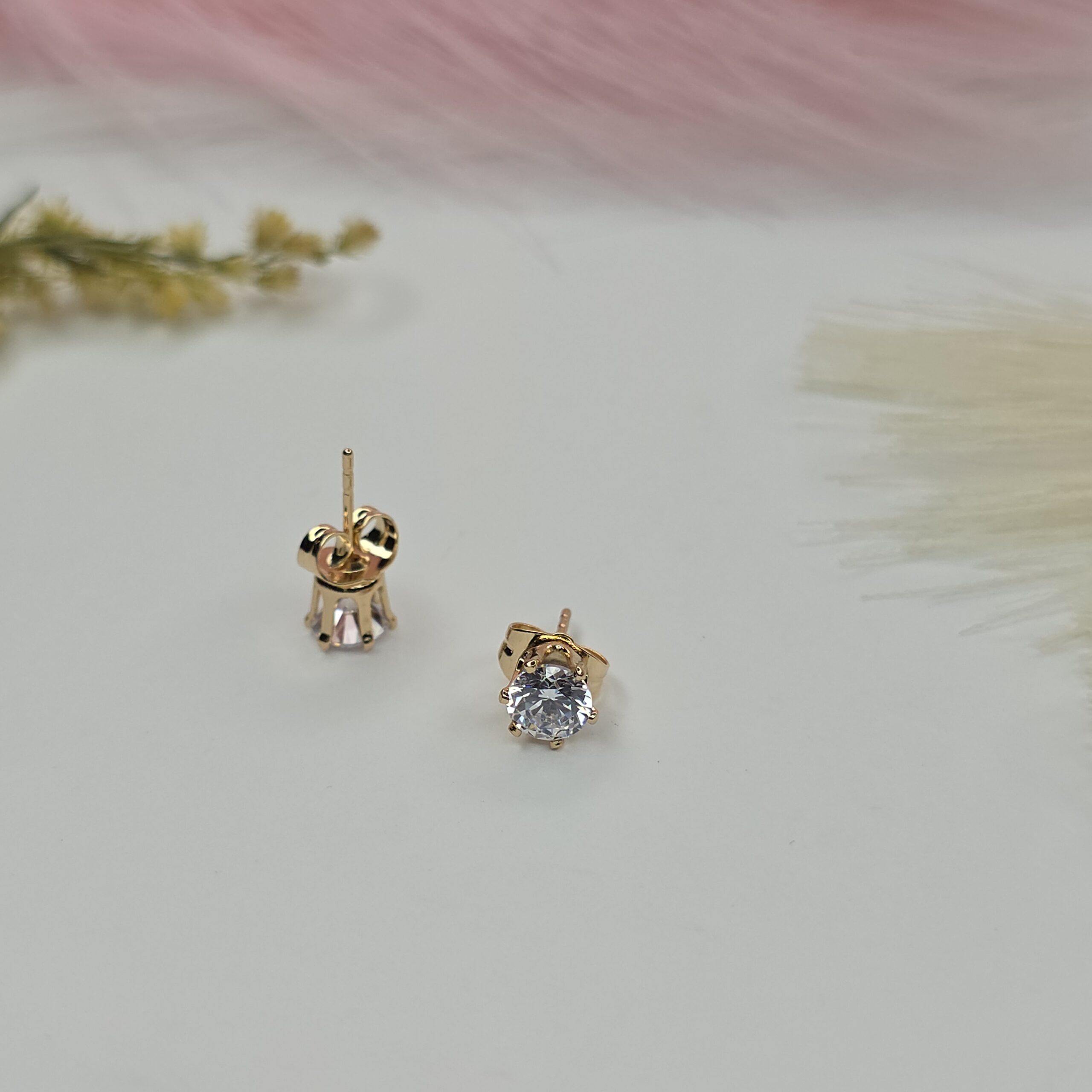 Golden/Silver Oval Stone Studs - Image 2