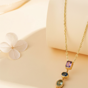 multicolor gemstone pendant necklace