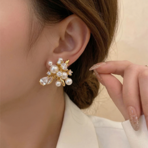 Pearl Bloom Earring elegant pearl flower earrings