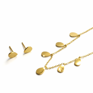 Golden Teardrop Charm Set