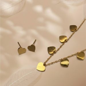 Golden Hearts Charm Set